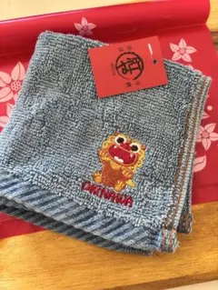 沖縄 シーサー刺繍 タオルハンカチ