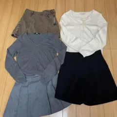 GUプリーツスカート、キュロット　GRLスカート UNIQLO長袖ニット