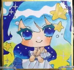 オリジナル 手描きイラスト 色紙 アナログ - メルカリ