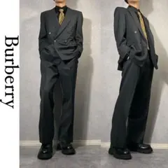 Burberry セットアップ　ダブル　金ボタン　ダークグレー