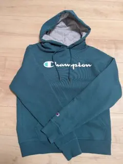 Championチャンピオン ダークグリーン フード付きパーカー XLサイズ