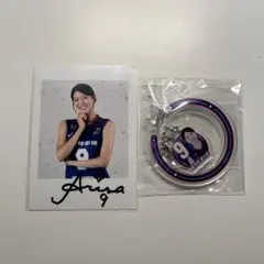 クインシーズ刈谷　直筆サイン入りチェキ　長野有紗選手　キーホルダー付き