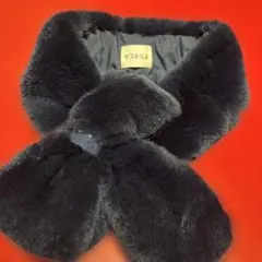 FURLA ファー マフラー ブラック