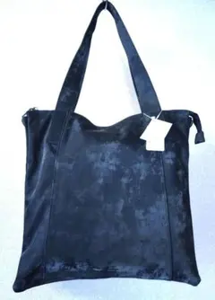 TRIDEEP トライディープ スクエアトートバッグ サテン調 黒