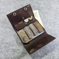 (名入れ可・色変更可)コインキャッチャー　財布　ハンドメイド　レザー　クラフト