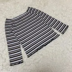 any sis 長袖リブニット　スクエアネック　ボーダー　青　紺　白　サイズ2