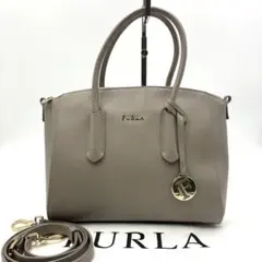 未使用級 フルラ テッサ 2way ショルダーバッグ レザー グレージュ 保存袋
