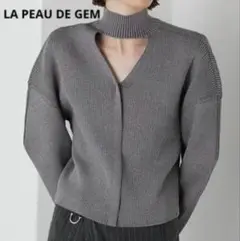 美品　LA PEAU DE GEM　ラポドゥジェム　2wayネックホルダーニット