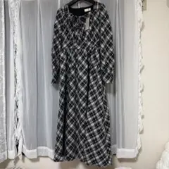 AnMILLE アンミール　スクエアネックフレアワンピース　チャコール　CK