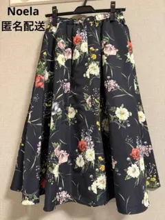 花柄フレアスカート ネイビー Mのサムネイル