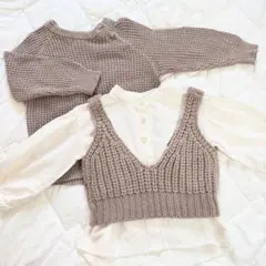 3点セット バースデイ95cm 100cmニット ベスト シャツ 韓国子供服風