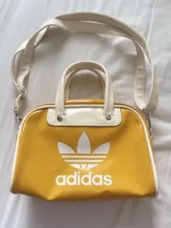 22日まで】Adidas ミニボストンバッグ エナメル 稀少 グリーン y2k
