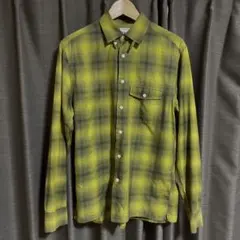 【希少】60s オンブレチェックシャツ　グランパシャツ　グランジ　襤褸 希少】60s オンブレチェックシャツ グランパシャツ グランジ 襤褸