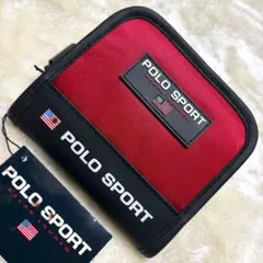タグ付❗️新品保管品✨ラルフローレン　ポロスポ　折り財布　ラウンドファスナー赤ロゴ