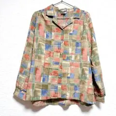 【希少】BonWorth 総柄 オープンカラーシャツ レトロ柄 M メキシコ製