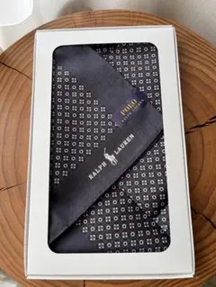【新品・未使用】RALPH LAUREN ダークブルー 花柄 ハンカチ