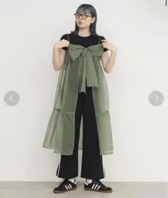 週末お値下げ 新品 natural by clip リネンフリルオールインワン