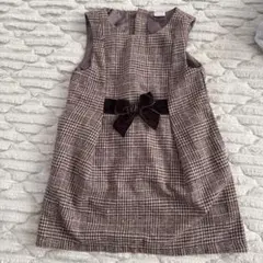 petit main チェック柄 ジャンバースカート　ワンピース