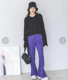 サスティナブルヌバックライクフレアパンツ