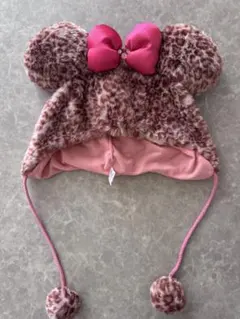 ミニーピンクヒョウ柄ファンキャップ
