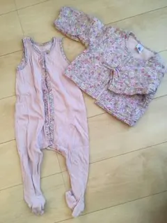 PETIT BATEAU サロペット カーディガン セット 12m