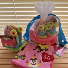 スポンジボブ ゲイリーヘアバンドセット　ハンカチ　マスコット　ぬいぐるみ