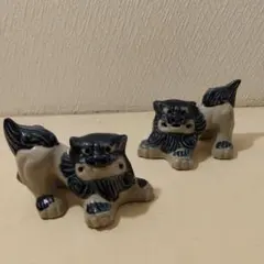 シーサー　陶器製 狛犬 置物 2体セット
