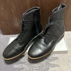 【美品】アシックス　ペダラ　レザーブーツ サイドジップ　　23.5 EEEのサムネイル