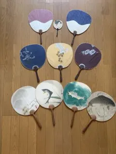 古い団扇 まとめて 9本セット 伝統工芸品　三越など