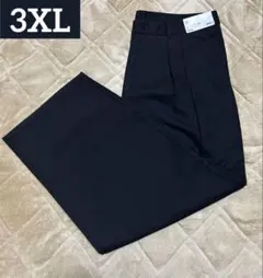 GU チノバレルレッグ タックパンツ　ブラック WOMEN 3XL