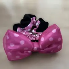Disney ディズニー　ミニーちゃん　シュシュ　ヘアゴム　ピンク
