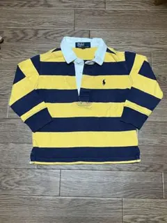 【ラルフローレン】90サイズ 長袖 ラガーシャツ キッズ古着 usa