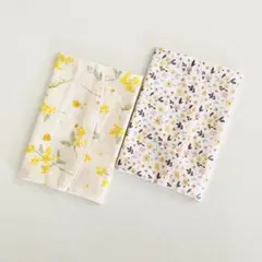 ハンドメイド ポケットティッシュケース 2個セット ミモザ
