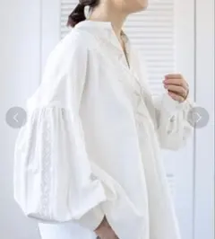 IENA スキッパー刺繍ブラウス