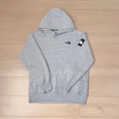 ノースフェイス　スクエアロゴフーディー パーカー　グレー　裏起毛