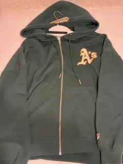 A'sロゴ刺繍ダークグリーン パーカー