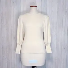 【N.】長袖ニット セーター ウール100% シンプル 無地 大人きれいめ M