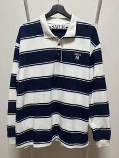 【SATUR】Rugby Stripe Pique Long Sleeve