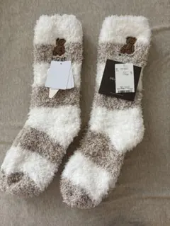 【新品タグ付】gelato pique(ジェラピケ) ベアさがらボーダーソックス