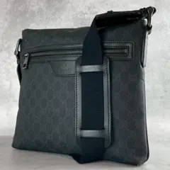 近年モデル グッチ ショルダー GGスプリーム PVC GG柄 レザー ブラック