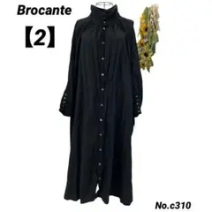 ブロカント　Brocante 長袖シャツワンピース　2/M 黒　オーバーサイズのサムネイル