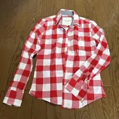 Abercrombie & Fitch 赤白チェック長袖シャツ S