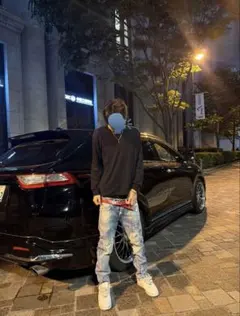 OFF-WHITE CROPPED FIT ダメージデニム 28のサムネイル
