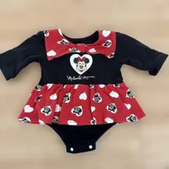 ミニーマウスロンパース 赤黒 95cm