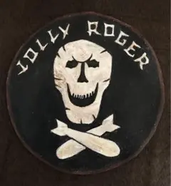 レザー製スコードロンパッチ　JOLLY ROGERS ハンドペイント牛革ワッペン