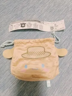 サンリオ ふわふわフェイス巾着 シナモロール