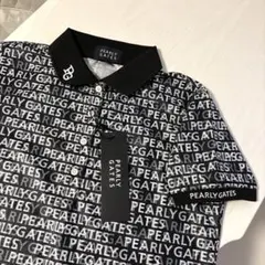 新品 パーリーゲイツ アンカーロゴ柄 半袖モックネックカットソー(6)LL