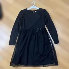 t*♪様 黒の長袖ワンピース 140