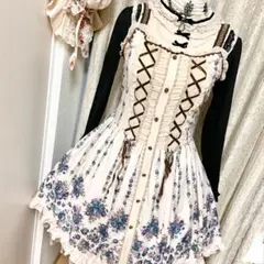 axes femme W編み上げリボンOP クラロリ　Y2K coquette