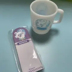 ちいかわ　古本屋　モモンガ　マグカップ風容器とメモセット